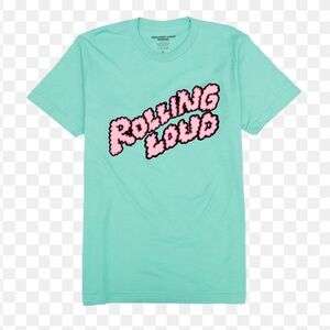 Rolling Loud Miami Puffy Logo Icy Mint Short Sleeved Tee.  Sz M